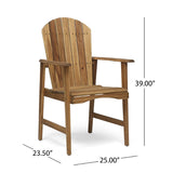 Christopher Knight Home® - Noble House - Malibu Outdoor Weather Resistant Acacia Wood Adirondack Dining Chairs (Set of 2)