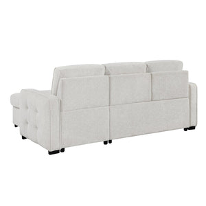 English Elm Gustavo Chalk Upholstered Sleeper Sectional with Storage Chaise and Usb Ports B201S00461