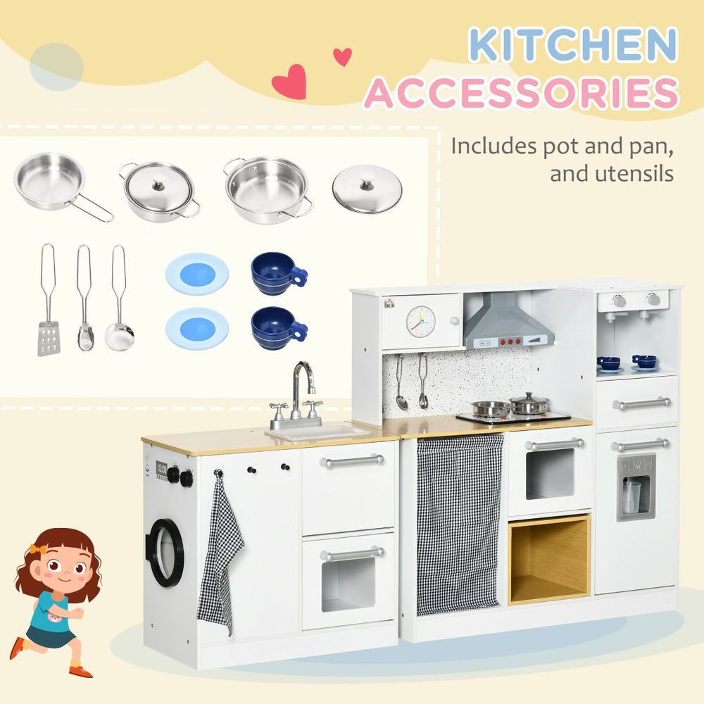 English Elm Qaba Wooden Corner Play Kitchen Set with Sound Effects Nine Appliances Ages 3 to 6 W2225P229196