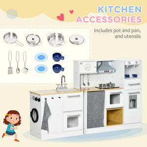 English Elm Qaba Wooden Corner Play Kitchen Set with Sound Effects Nine Appliances Ages 3 to 6 W2225P229196