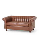 Christopher Knight Home® - Noble House - Glenmont Contemporary Channel Stitch Loveseat with Nailhead Trim