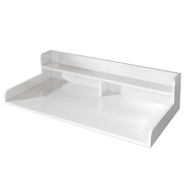 English Elm 2-Tier Washer and Dryer Countertop 54" x 27.5" Laundry Topper with 2.75" Guard for Folding Space White W3101P351070