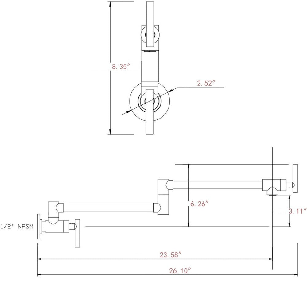 English Elm Pot Filler Wall Mount Brass Faucet with Swing Arm and Matte Black Finish for Kitchen T3177P277526