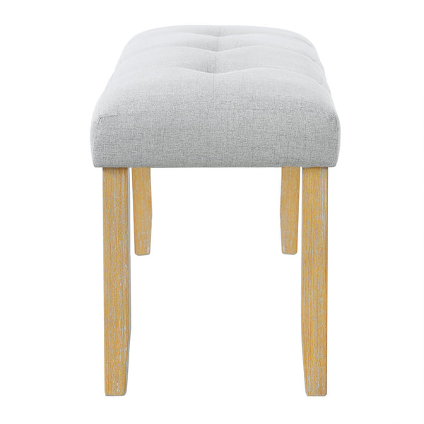 English Elm 6 Piece Dining Set with Rectangular Solid Wood Table, Upholstered Chairs & Bench, Rustic Charm, Easy Assembly, Seats 6 Natural Wood Wash N752S000015D