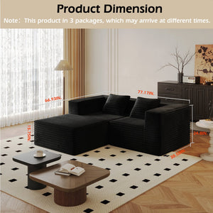 English Elm Modular Sectional Couches - Luxurious Corduroy Comfort, No Assembly, Versatile Design For Any Space W3434S00021