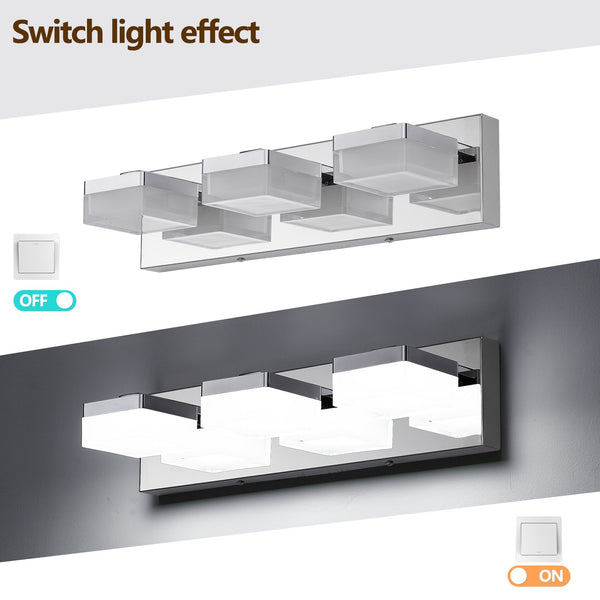 English Elm Modern Chrome Led Wall Sconce - 3-Light Vanity Light For Bathroom, Energy-Efficient & Easy To Install W2312P374909