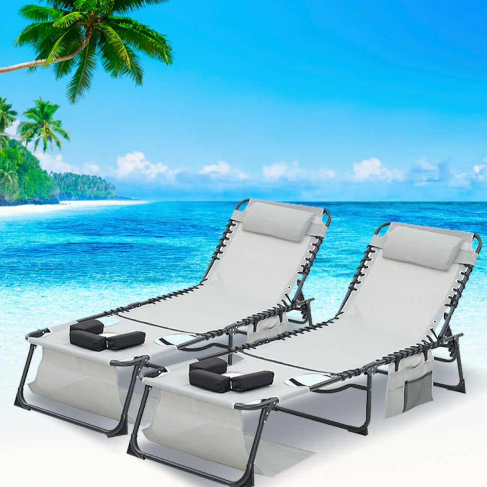 English Elm Face Down Tanning Chaise with Prone Cutouts Foldable Teslin Outdoor Recliner 2 Pack W3162P449077