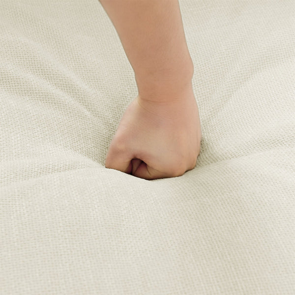 English Elm Contemporary Vertical Channel Sectional Sofa - Elegant Beige Linen Upholstered Corner Comfort W1117P266166