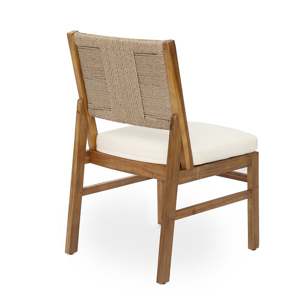 English Elm 7-piece Outdoor Acacia Wood Dining Set with Handwoven Wicker Chairs and Weather-resistant Cushions N773OD00128B