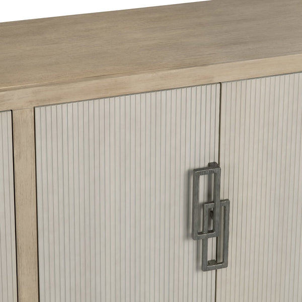 Crestview Collection Transitional Media Sideboard - Modern Storage Solution With Antique Nickel Accents For Your Living Room Tan Solid Wood Cvfdr1217