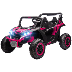 English Elm Aosom 12v Electric Kids Ride on Utv with Remote Control Suspension and Music System Pink W2225P229517