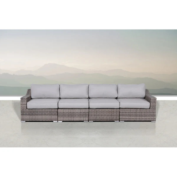 English Elm Fully Assembled 4-Piece Rattan Sectional Seating Set - Stylish, Comfortable, And Durable For Outdoors B120S00033