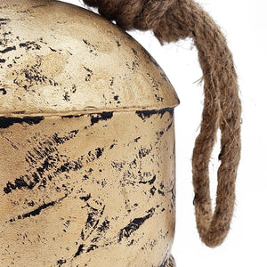 English Elm D5.5x7.5" Iron Hanging Bell Set of 4 — Rustic Decorative Holiday Ornaments, Large 7.5" Statement Pieces W2078P360069