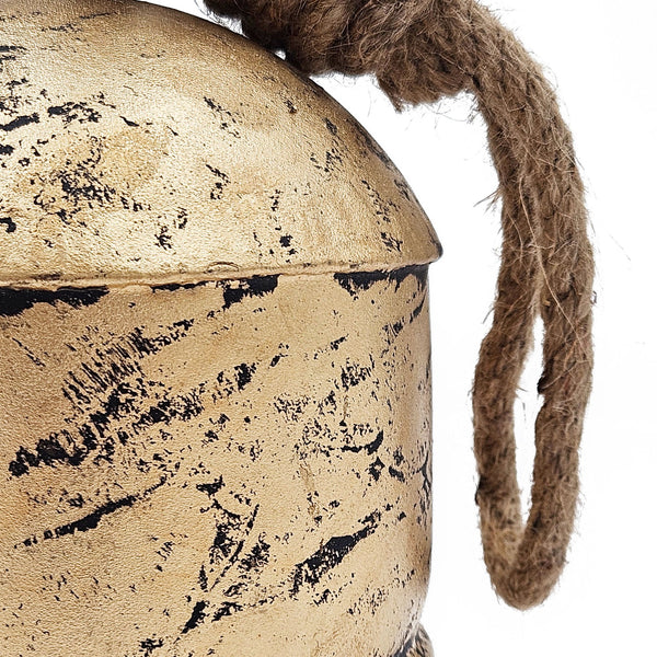 English Elm D5.5x7.5" Iron Hanging Bell Set of 4 — Rustic Decorative Holiday Ornaments, Large 7.5" Statement Pieces W2078P360069
