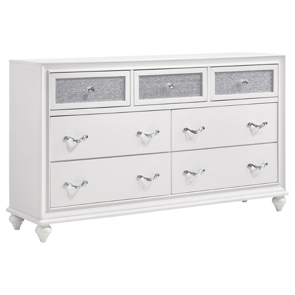 English Elm Randall Elegant 7-Drawer Dresser With Crystal Pulls & Acrylic Fronts – Modern Storage Solution B062P374128-GIGA