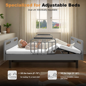 English Elm Electric Lift Bed with OKIN Motor, Memory Foam Mattress, Quiet 50,000-Cycle Frame, Fall-Safe Rails Gray,White W2699S00062