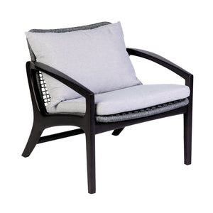 English Elm Liora Outdoor Chair: Stylish Dark Eucalyptus & Gray Rope With Plush White Cushions For Comfort B2736P354322