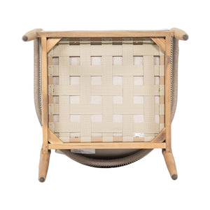 English Elm Christopher Knight Home® - Verona Outdoor Acacia Wood Club Chair Set Of 2 With Beige Cushions & Handwoven Rope For Patio Style N775P309256A