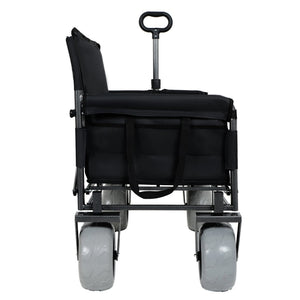 English Elm 3-in-1 Convertible Folding Utility Wagon with Bench Seat All Terrain Heavy Duty Black W2932P354211