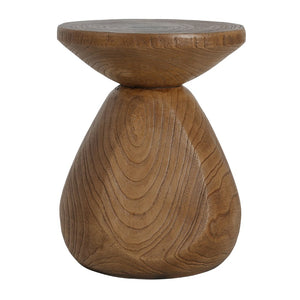 English Elm Patti Outdoor Mgo Side Table Sculptural Waterdrop Base with Wood Grain Texture N775P372422W