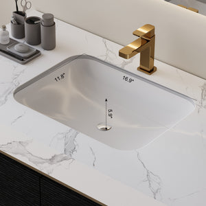 English Elm 35.4" Modern Faux Marble Bathroom Vanity with Undermount Sink, Sintered Stone Top, 4 Drawers, Waterproof Solid Wood W3136S00013