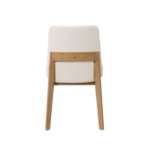 English Elm Christopher Knight Home® - Upholstered Modern Armless Dining Chair Set of 2 with Ergonomic Curved Back & Solid Wood Frame Durable Fabric Beige,Oak N771P330590A