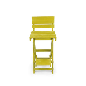 English Elm Harbor Point Recycled Hdpe Outdoor Folding Bar Stool Patio Deck All Season Seating Yellow B2745P409653