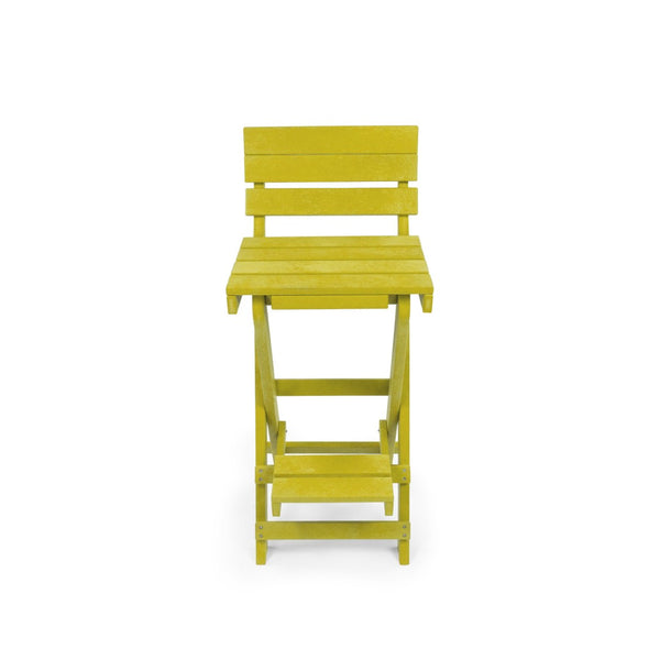 English Elm Harbor Point Recycled Hdpe Outdoor Folding Bar Stool Patio Deck All Season Seating Yellow B2745P409653