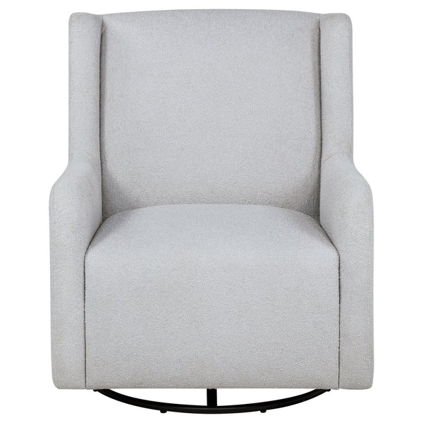 English Elm Calianna Boucle Barrel Accent Chair with Oak Legs for Living Room or Bedroom Grey B062P451747