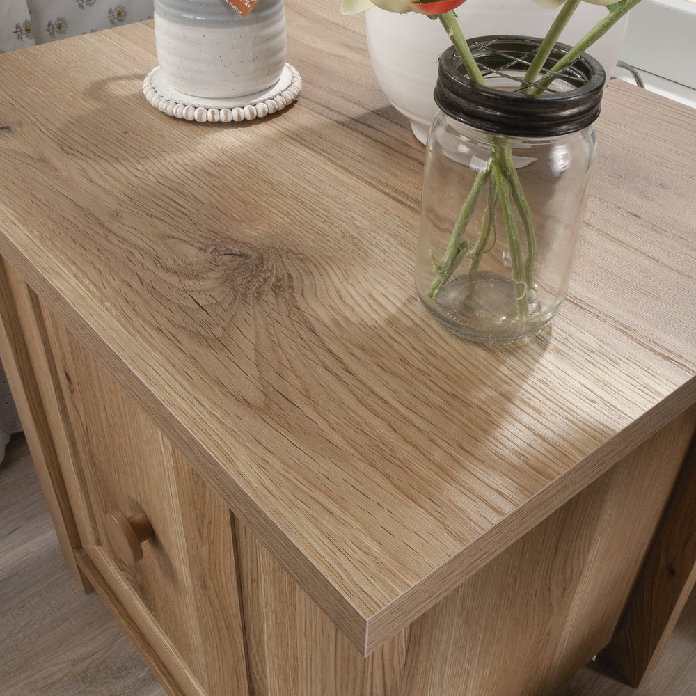 English Elm Night Stand - Rustic Brown Compact Storage Solution With Reversible Door, Ideal For Small Spaces B356P367971