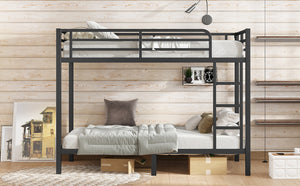 English Elm Metal Twin Xl Bunk Bed For Teens & Adults - Space-Saving, Noise-Reducing, Easy Assembly, Black Finish W1580P368408