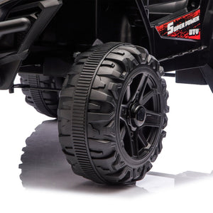 English Elm 12v Kids Electric Utv with 4-wheel Suspension Anti-collision Bar and 2-hour Battery Black W1578P343329
