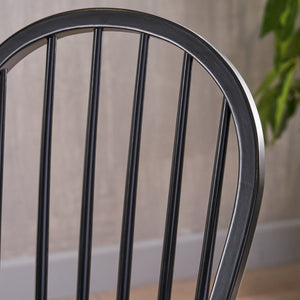 English Elm Christopher Knight Home® - BARSTOOL Solid Rubberwood Set of 2 Black Farmhouse Spindle Back Counter Stools with Glossy Finish 63723.00