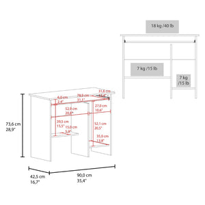 English Elm Koyuk White Computer Desk with Keyboard Tray Cpu Storage and Lower Shelf for Home Office B097P474288