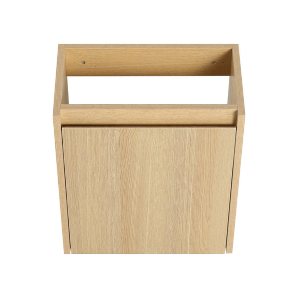 English Elm 16" Bathroom Vanity Sink Combo for Small Spaces — Compact Engineered Wood Cabinet with Ceramic Basin, Moisture-Resistant Finish and Hidden Handle, Easy Assembly Oak W1972P190339