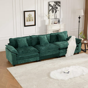 English Elm Wider Armrest 3-Seat Sectional Sofa, Modern Chenille Couch For Living Room, Comfortable & Flexible Design W1143S00042-GIGA