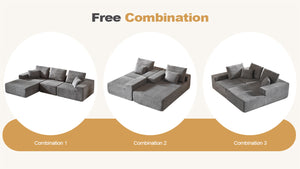 English Elm Modular Sectional Sofa - Modern L-Shaped Cloud Couch, No Assembly, Soft Corduroy, Versatile Comfort W3434S00002