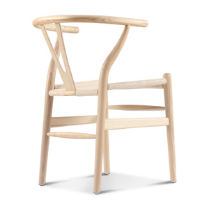 English Elm Set of Two Wishbone Chairs Natural Ash Solid Wood Hand-Woven Paper Cord Seats Eco Oil Finish Durable Stylish 92 B353P354544