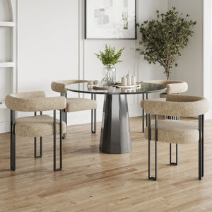 English Elm Counter Height Stools Set of 2 Mid-century Metal Legs Ergonomic Kitchen Island Seating Khaki T3623P432018