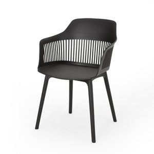 English Elm Christopher Knight Home® - DAHLIA Weather-Resistant Outdoor Chair with Durable Polypropylene Frame, Modern Minimalist Design Black 26.7 L x 23.7 W x 22.2 H 68374.00BLK