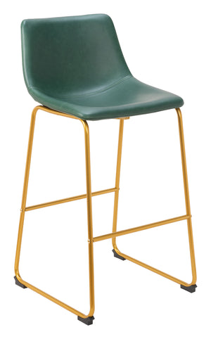 Augusta Barstool - Set of 2 Green & Gold 109961 Zuo Modern