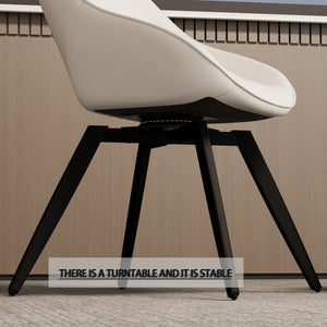 English Elm 29.53" Round Mdf Coffee Table & 2 Pu Dining Chairs Set – Stylish, Durable, Multi-Functional For Home Use W2189S00504