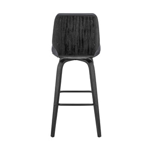 English Elm Quorin 30" Swivel Bar Stool In Gray Faux Leather With Black Wood Legs – Modern Comfort & Style Upgrade B2736P268621-GIGA