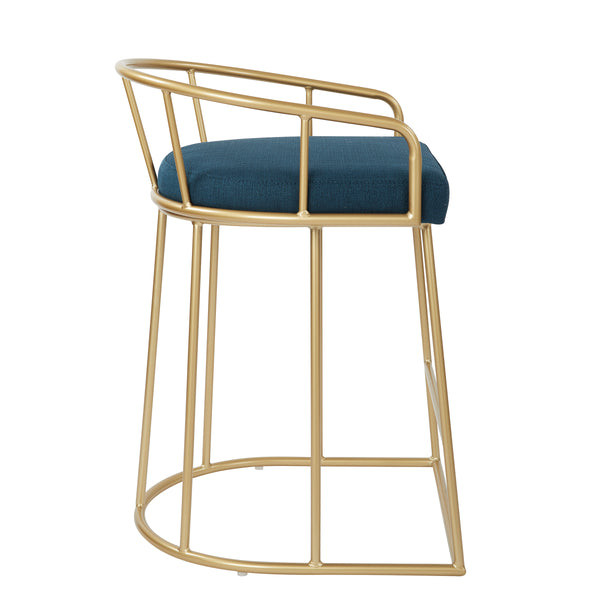 OSP Home Furnishings Luna 26" Counter Stool Azure/Gold