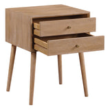 OSP Home Furnishings Rena 2-Drawer Side Table Ash