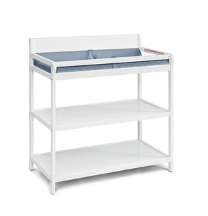 English Elm Shailee Solid Wood Nursery Changing Table with Safety Rails and Open Storage Shelves White B022P204845