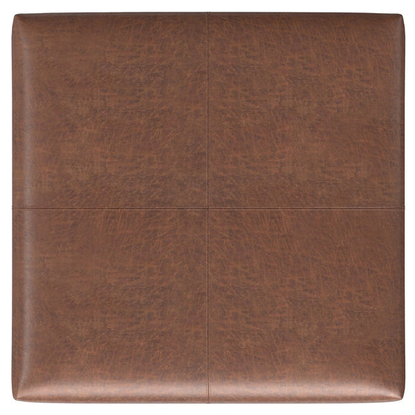 English Elm Gabbie Square Coffee Table Storage Ottoman - Stylish Faux Leather, Multi-Use Design For Every Home B136P252683