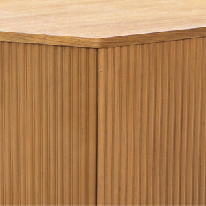 JLA Home INK+IVY - Fluted Hexagon Coffee Table — Natural Oak Fluted Sculptural Accent Table, Lightweight Modular Centerpiece II120-0553