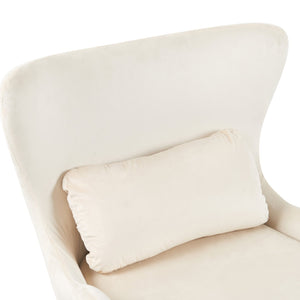 English Elm Furniture Plush 2-in-1 Pet-Friendly Mid Century Modern Accent Chair with Velvet Upholstery, Removable Base and Ergonomic Support for Living Room White N843P331163C