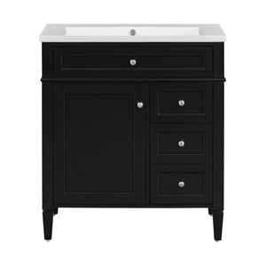 English Elm 30'' Modern Bathroom Vanity With Sink, Stylish Storage Cabinet & Tip-Out Drawer For Organized Elegance SW000122AAB-2